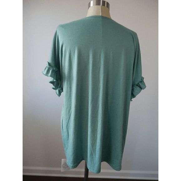 Floral Blooming Green Empire Waist Top XXL - Picture 5 of 8